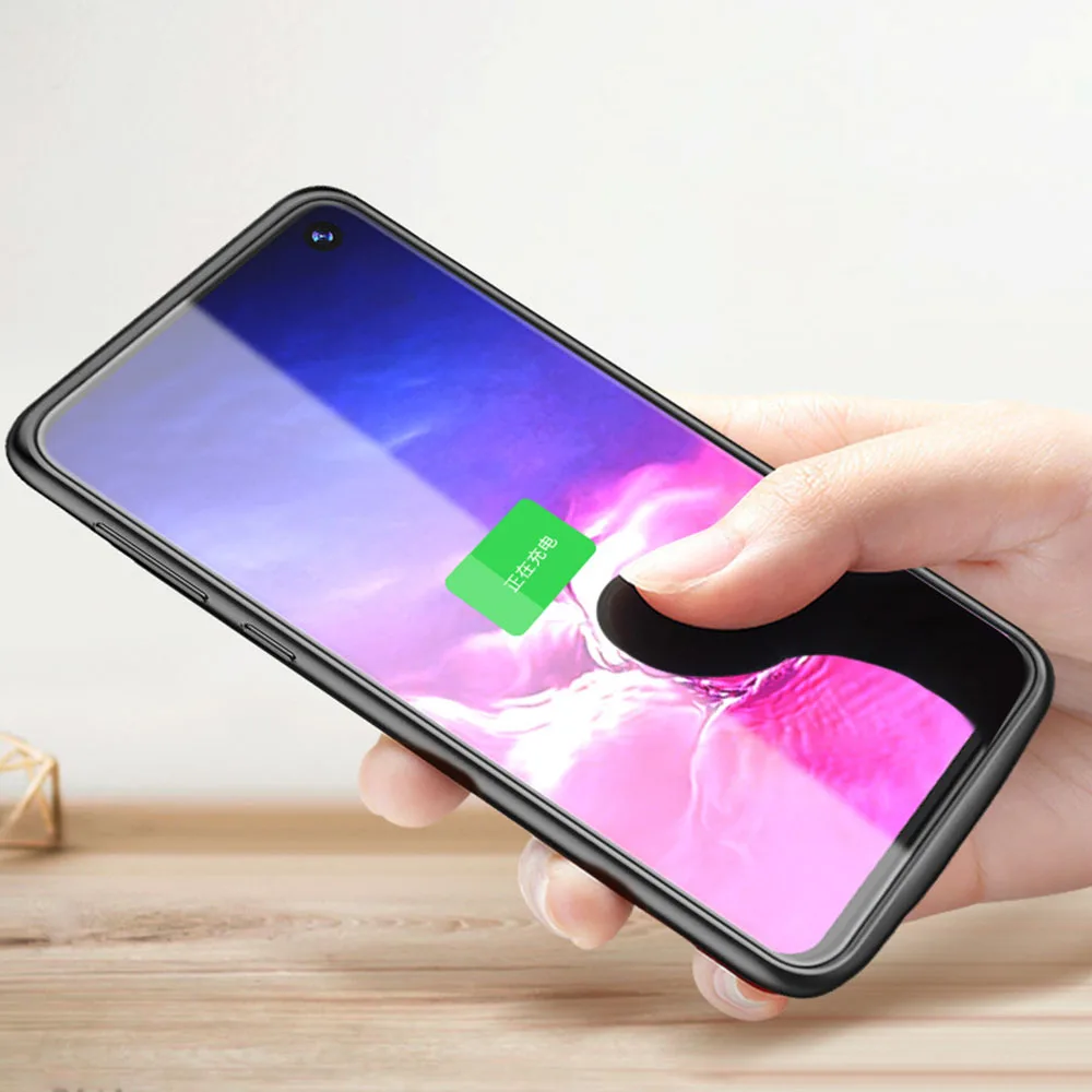 Jinxingcheng силиконовым каркасом для Зарядное устройство Батарея чехол для samsung Galaxy S10+ S10 S10e 4700 мАч задняя крышка быстрое зарядное устройство чехол