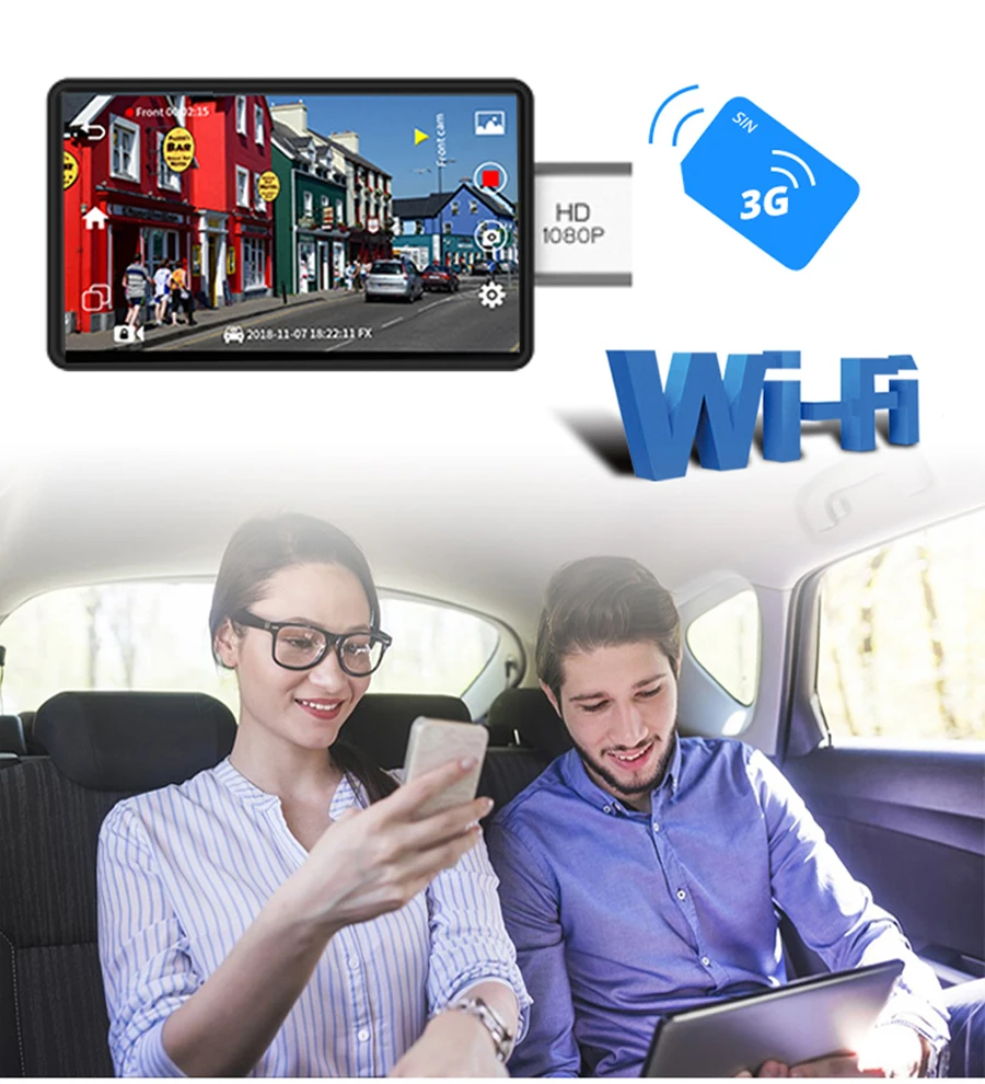 WHEXUNE Android 3g dash cam 4 дюйма Видеорегистраторы для автомобилей с gps журнала Двойной объектив 1080p dash cam era WI-FI беспроводной HD Автомобильный видеорегистратор видео регистратор рекордер