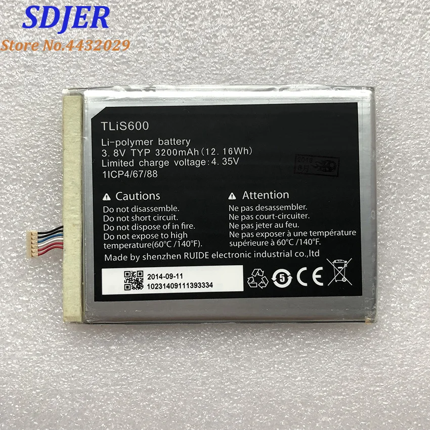 

Wire Version TLiS600 / 396686P 3200mAh For Alcatel TCL S720 S720T S750T S725T P728M I718M 3N M2U M2L M2M Battery