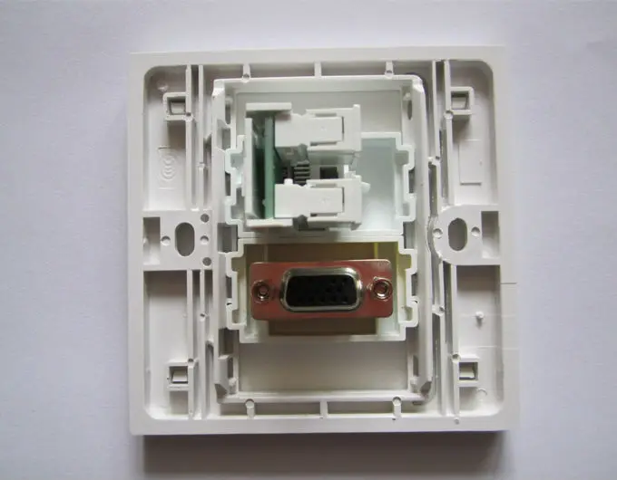 Прямая вилка VGA + RJ45 Сетевая розетка 86 мм белая панель дешевая цена костюм для