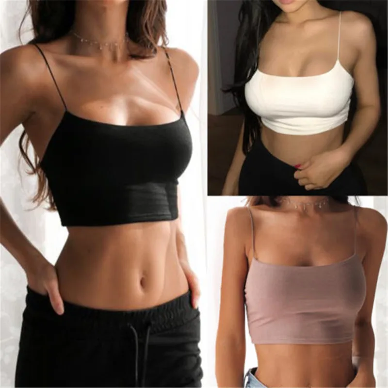 2019 Brand New Fashion Women Summer Vest Crop Sleeveless Shirt Solid Casual Tank Tops T-Shirts