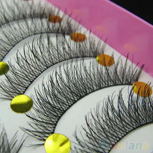 10 пар в комплекте Eyelashs 14 мм ручной работы Красота черный клей для наращивания
