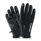 Водонепроницаемые перчатки для активного отдыха, зимние ветрозащитные теплые перчатки для сенсорных экранов для мужчин и женщин, для верховой езды, на молнии, с начесом