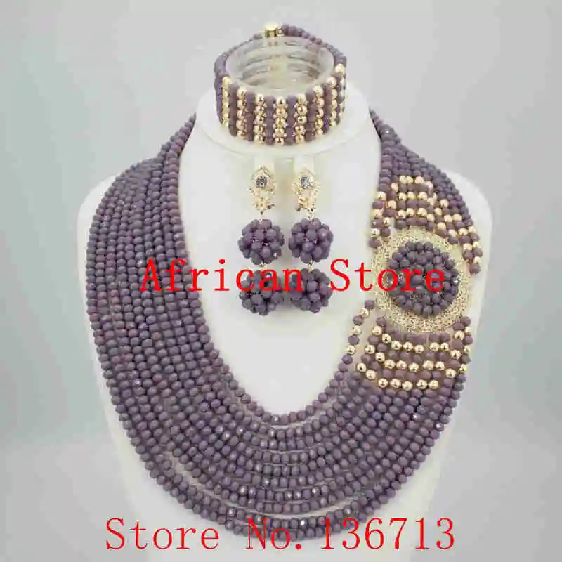 

New Fashion jewelry bead necklace nigerian wedding african beads seed bead necklace R831