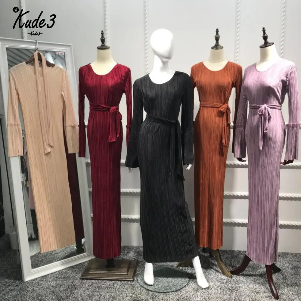 Мусульманская сморщенная юбка-карандаш ПЛИС Макси платье труба рукав абайя