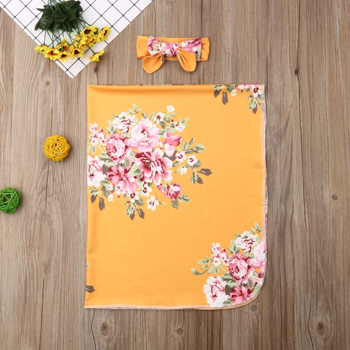 Детское одеяло для пеленания девочек с цветочным рисунком спальный мешок +