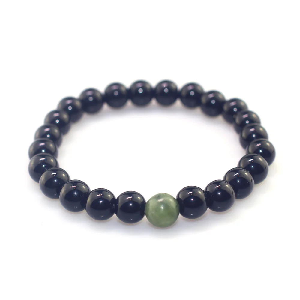 Браслет из натурального камня Зеленый Перидот светильник 8 мм один круг модный