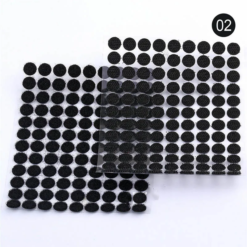 200 pairs black 200 пар 10 мм многоцветная клейкая крепежная лента точки липкий крючок и петля Волшебная наклейка двухсторонняя круглая прочная самоклеящаяся - Цвет: 200 pairs black