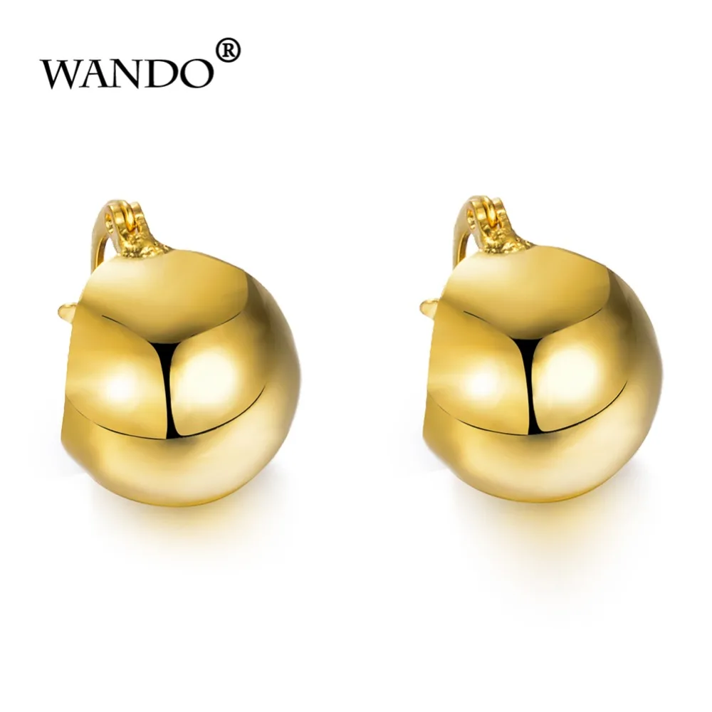 WANDO эфиопские глянцевые серьги для девочек золотого цвета круглые модные