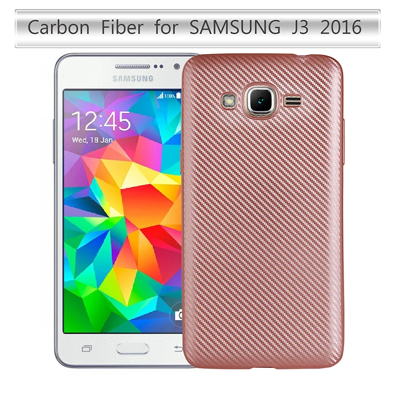 Carbon fiber silicone case For samsung galaxy j3 2016 SM-J320F/N funda coque hoesje puzdra tpu cove kryt tok etui carcasa husa |