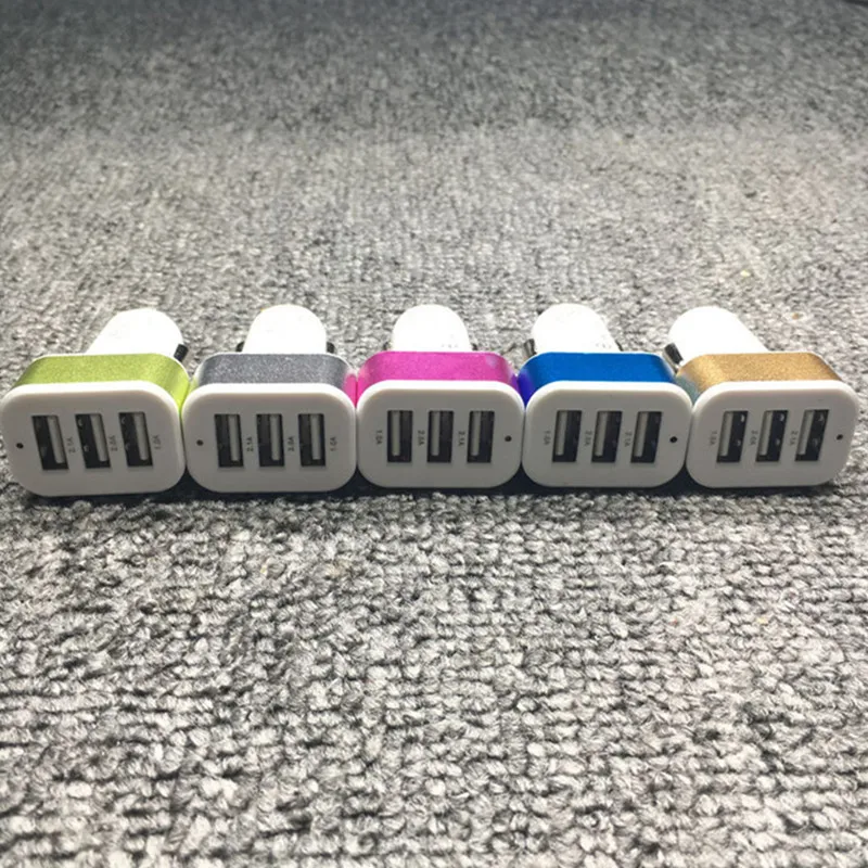 WGX Новый DC 5 0 V 2.1A/2A/1A Автомобильный Универсальный 12V 24V до 5V 3 Порт USB зарядное