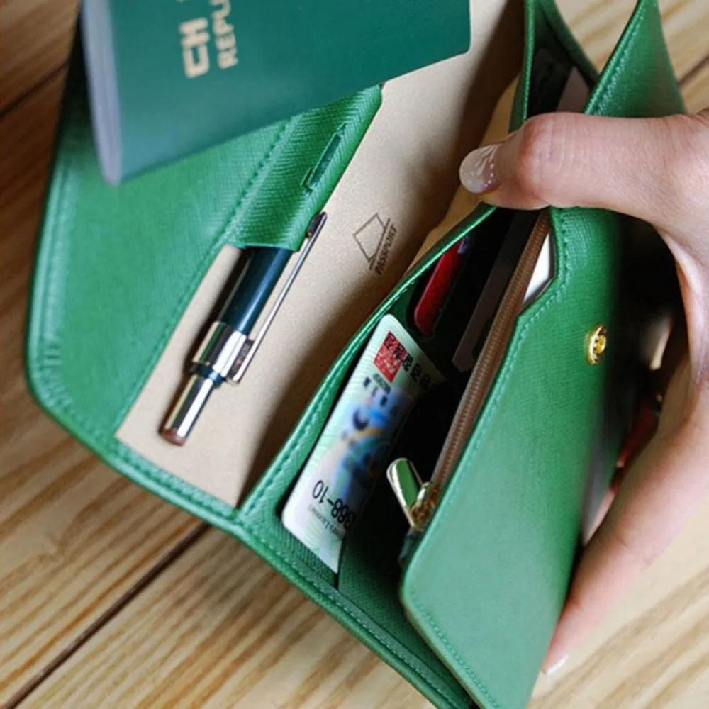 Дорожная Обложка для паспорта складной кредитный держатель карт денежный