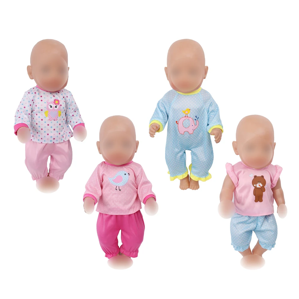 

Doll clothes many style jumpsuits pants 43 cm baby doll pajamas suit fit 18 inch Girl dolls clothing accessories f620