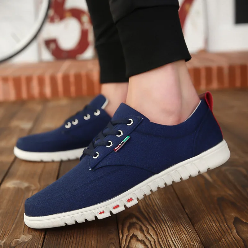 YIdemusha Autumn Men Lace-up Casual Flat Shoes Male sneakers solid sewing adult canvas shoes 2018 New Arrivals Fashion Tenis | Обувь