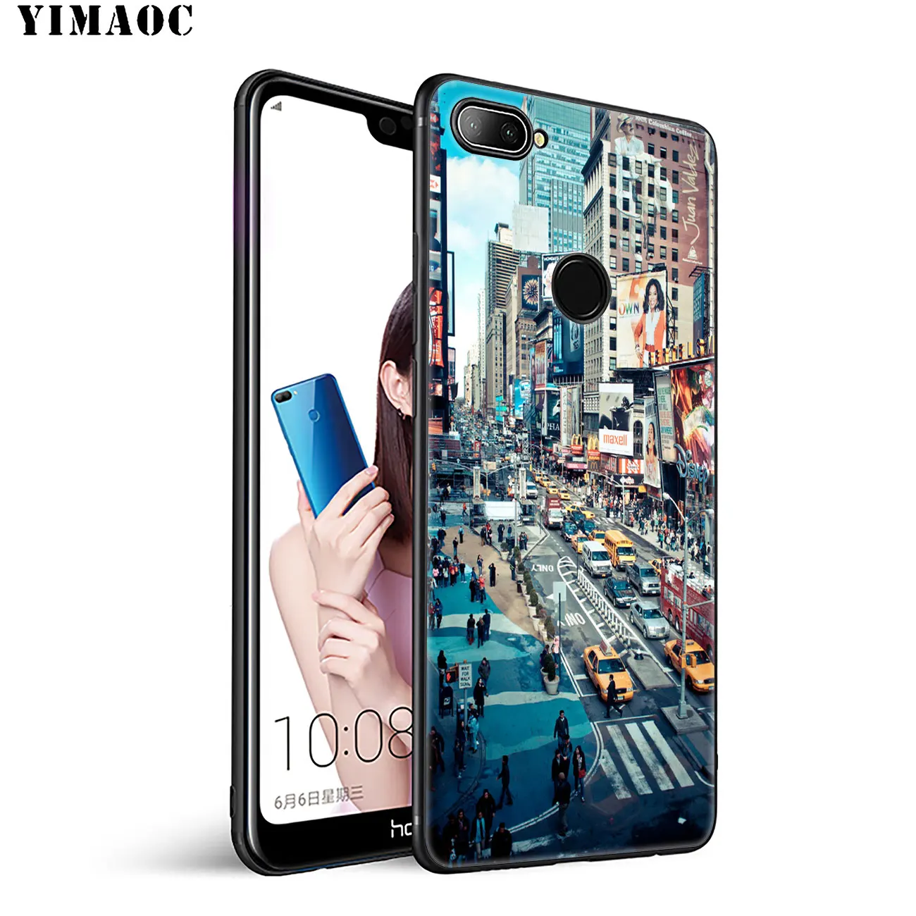 Мягкий силиконовый чехол YIMAOC для телефона Huawei Honor 20 Pro 8C 8X 8 9 9X 10 Lite 7X 7A черный |
