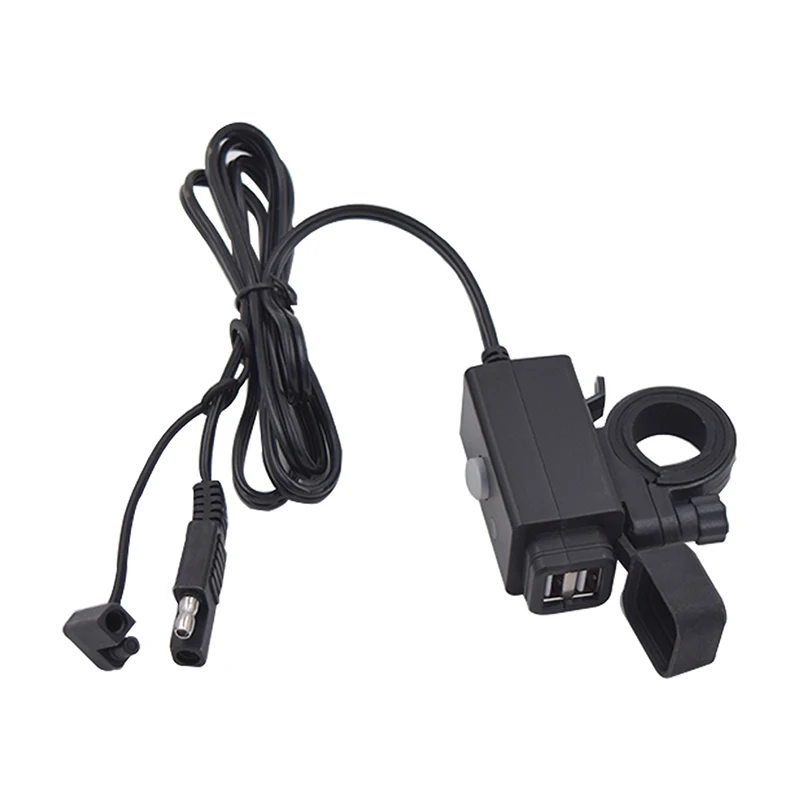 3.1A мотоцикл DC 12V Мощность черный зарядное устройство 5V умная Зарядка порт питания