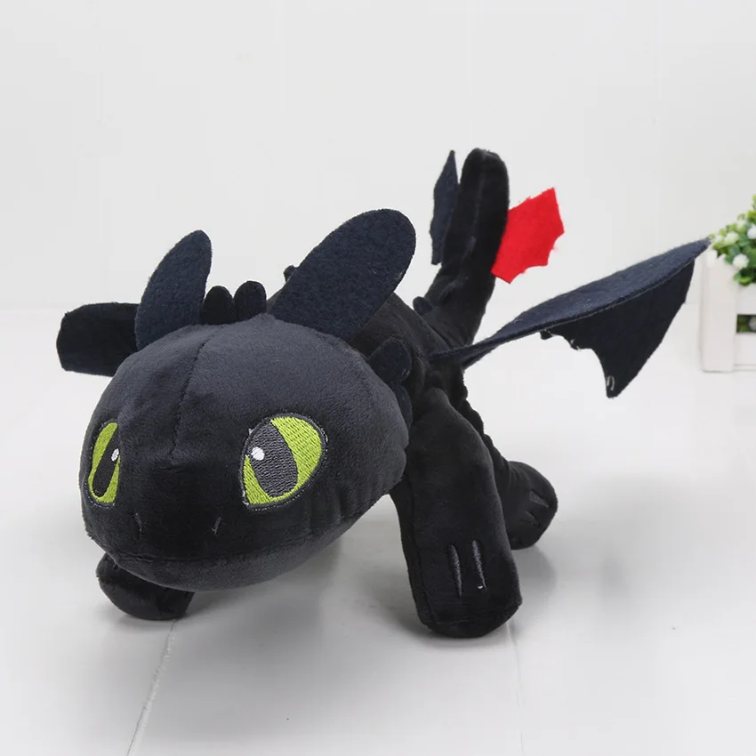 33cm black 33 см Беззубик, ночная фурия плюшевые игрушки Как приручить дракона 3 легкие яростные плюшевые игрушки куклы дети figt - Цвет: 33cm black