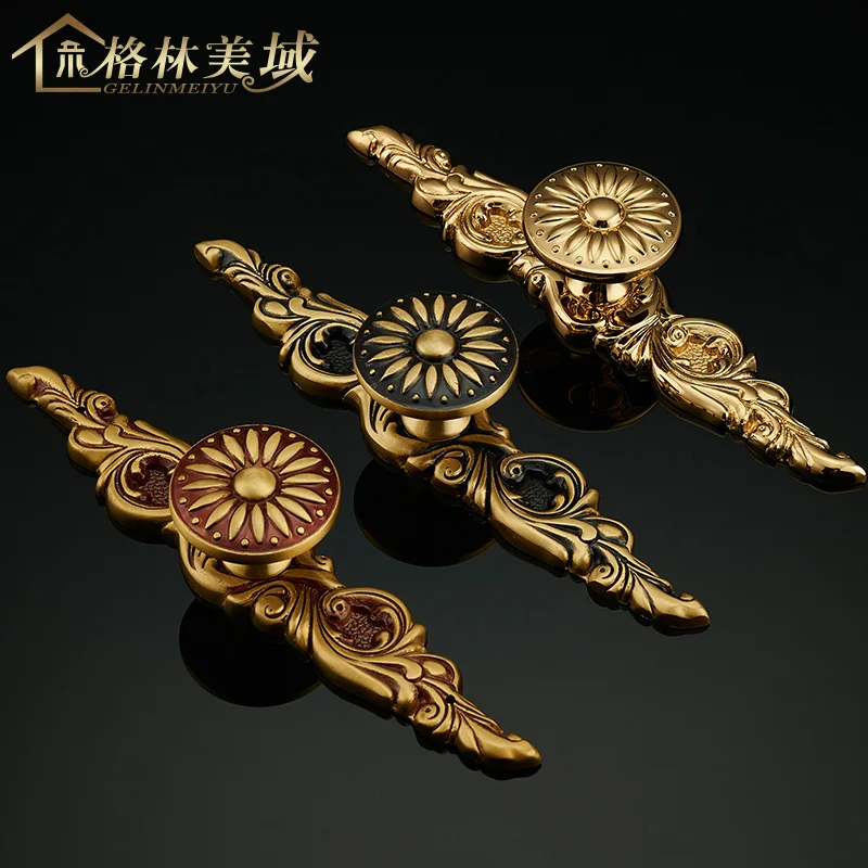 Полностью медная простая ручка для выдвижного ящика шкафа из искусственной меди