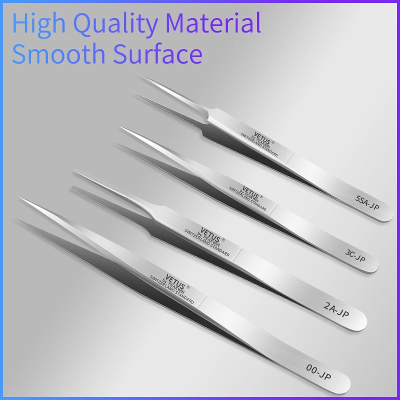 Vetus JP серия Русский объем Наращивание ресниц Пинцет из нержавеющей стали пинцет