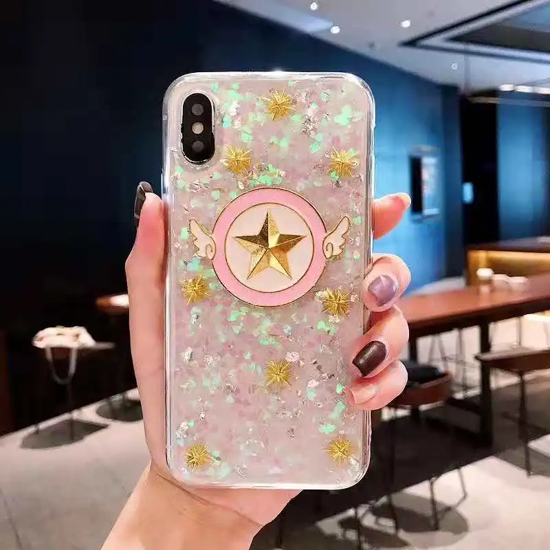 Для iphone XR Bling чехол с принтом "Сейлор Мун", мультяшный чехол для телефона для iphone X XS Max 6 7 8plus Cardcaptor Sakura мягкая задняя крышка из ТПУ