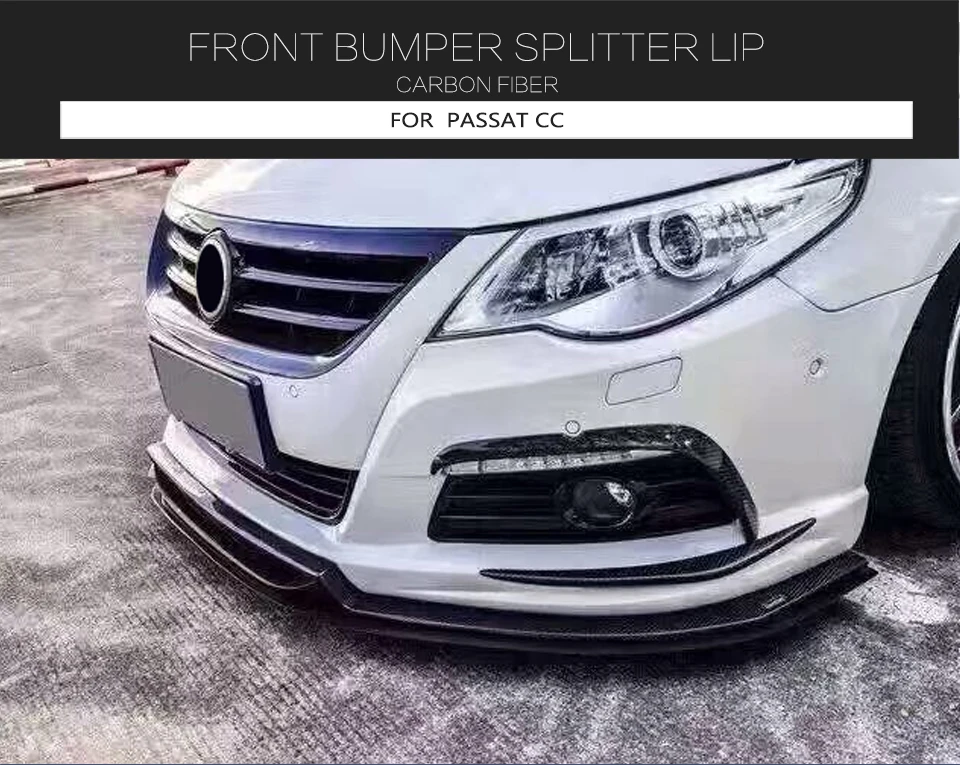 Передний бампер светоделители в виде пластин для Volkswagen VW CC в виде буквы «R» линия 2009-2012 бампер из углеродного волокна автомобильные аксессуары