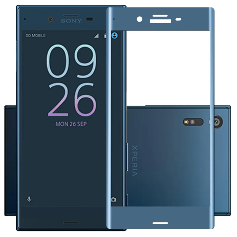 Blue 3D закругленные края полное покрытие закаленное стекло протектор экрана для sony Xperia XZ X Compact Защитная пленка для Xperia XC - Цвет: Blue