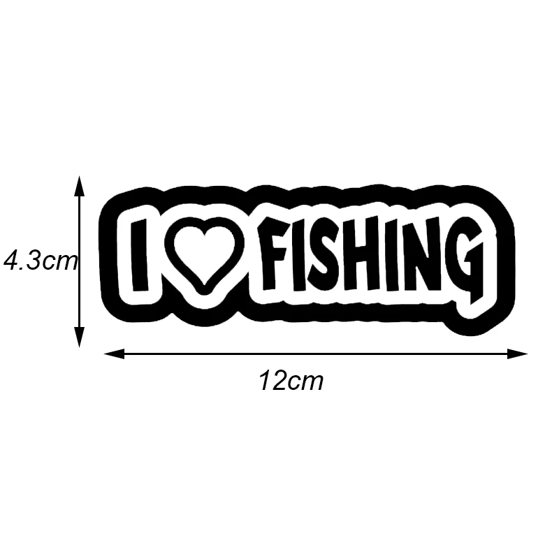 I LOVE HEART FISHING Fashion виниловые наклейки для автомобиля 12 см * 4 3