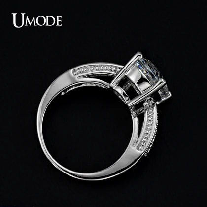 UMODE 4 зубца настройки 13*10 мм 5 карат овальной резки Большой AAA + фото для женщин