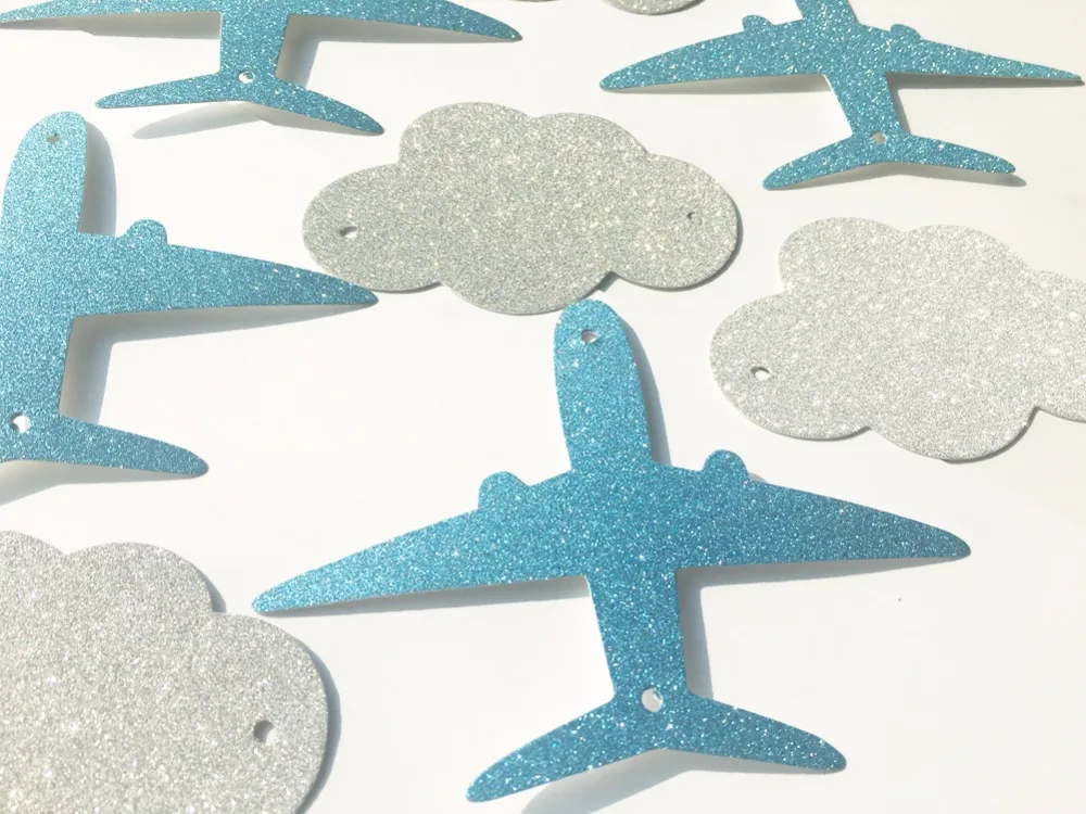 Облака и самолеты баннеры украшения партии синий детские души гирлянды дети