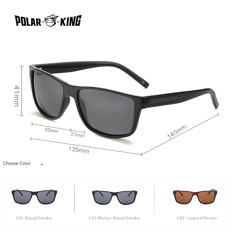 POLARKING Марка Classic Square Пластиковые Поляризованные Мужские Солнцезащитные Очки cuculos
