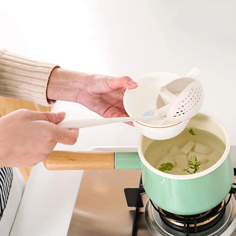 2 в 1 Горячая посуда для посуды суповая ложка каши с фильтром кухонная утварь