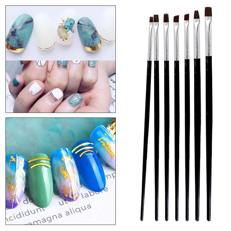 7 шт. набор кистей для дизайна ногтей гель-лака | Красота и здоровье