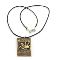 12pcslot one piece wanted poster necklace ace warrant pendant friendship men women anime jewelry choker accessories