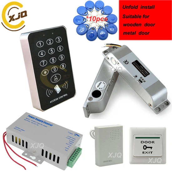 Kit7 XJQ RFID Клавиатура система контроля допуска к двери комплект Электрический магнитный электронный дверной замок+ блок питания+ 10 шт брелоков полный комплект - Цвет: Kit7