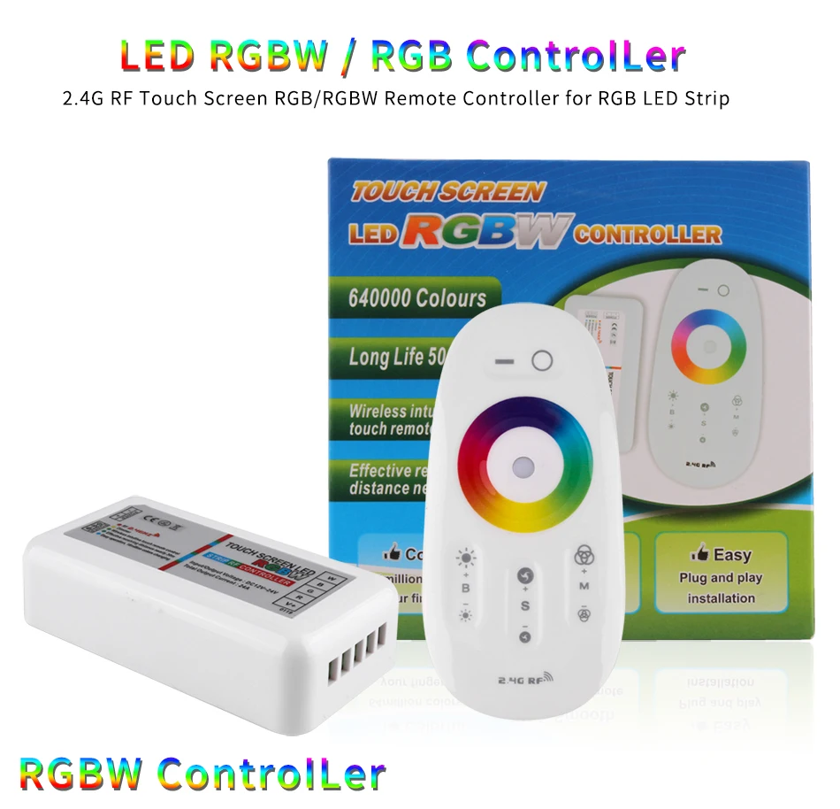 Сенсорный экран светодиодный RF 2,4G RGB RGBW Пульт управления светодиодная лента Беспроводной RF пульт дистанционного управления с дистанционным настенным держателем для светодиодной ленты 5050