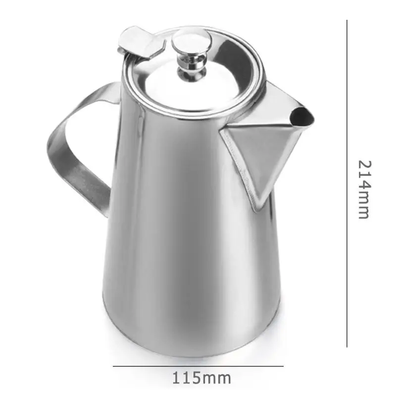 1.5L чайник для кофе из нержавеющей стали, ручной чайник для ресторана, чайник для холодной воды, большая емкость, кухонный инструмент, водяные горшки