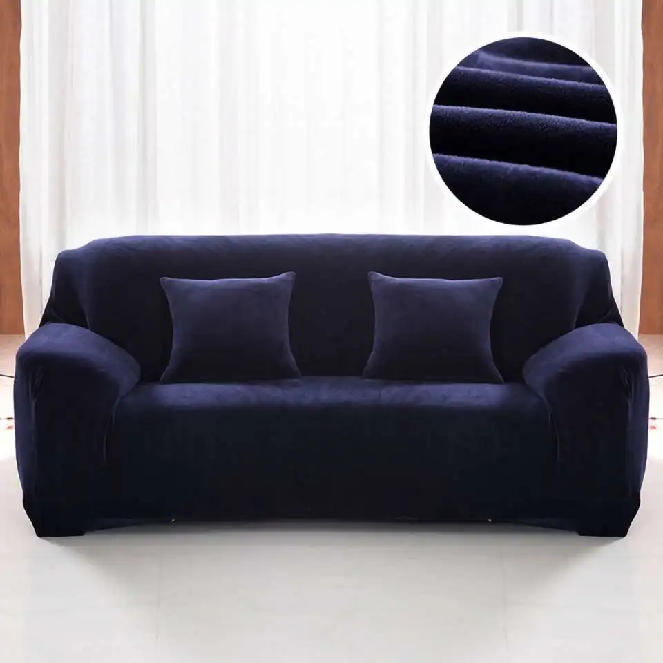 Navy Blue Homesick плюшевых Fabirc диван Обложка 1/2/3/4 местный евро чехлы для мебели для диванов угловой диван чехол для Гостиная - Цвет: Navy Blue