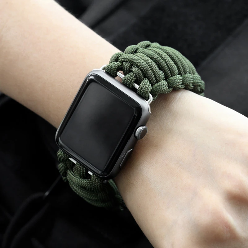 Тканый нейлоновый ремешок для apple watch series 4 42/38/44/40 мм парашютный шнур часов iwatch