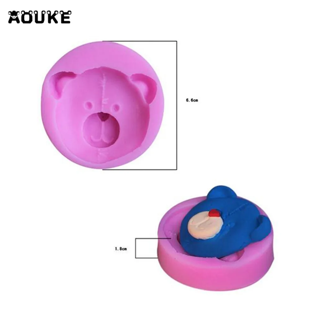Мультяшный медведь лицо фонфант Торт Силиконовый Moldc шоколадное печенье Лед Куб