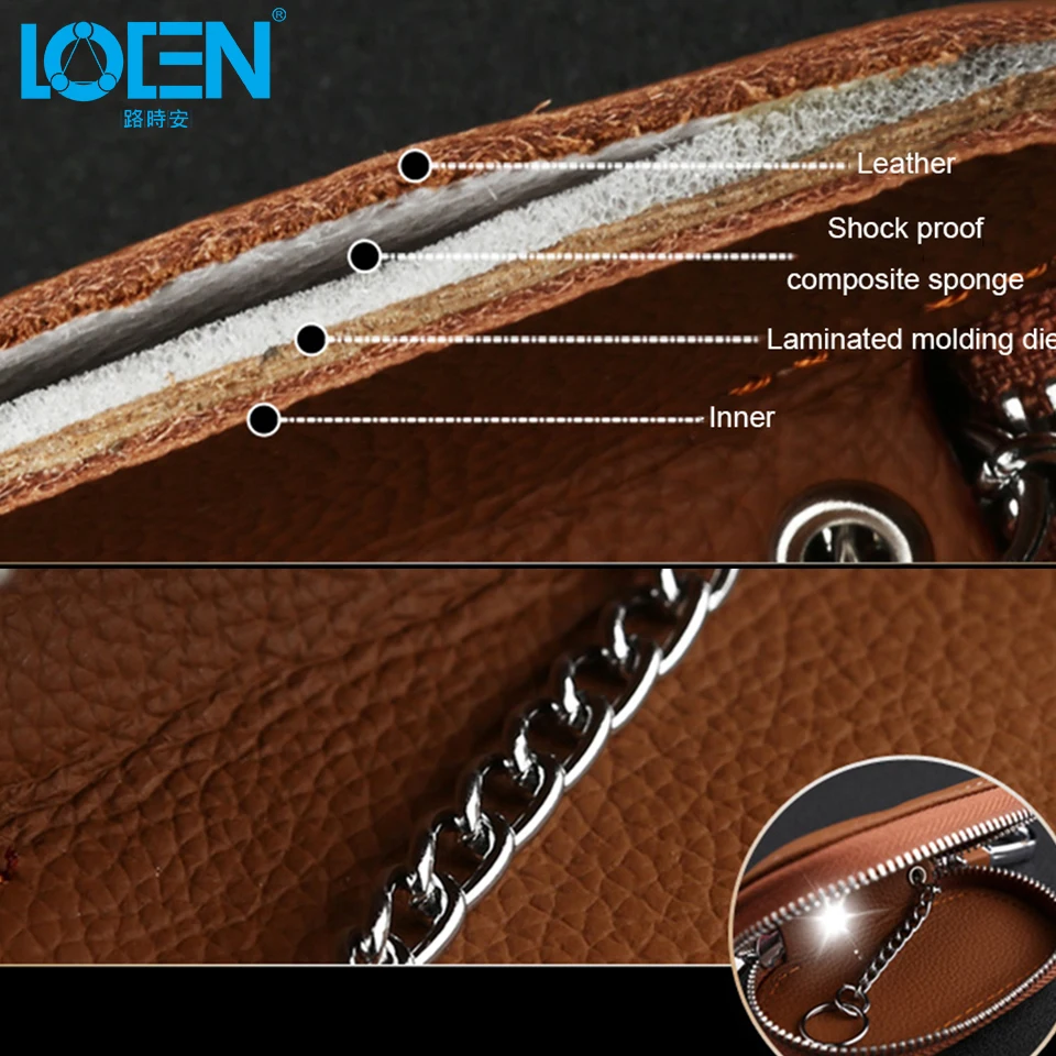 LOEN автомобильный кожаный чехол для ключей бумажник volvo starline Kia Honda BMW Audi Benz
