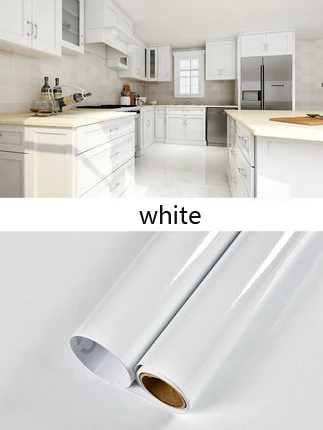 Белый Waterproof PVC Wall Sticker Vinyl Self Adhesive Wallpaper Kids Room Wardrobe Cabinet Furniture Renovation Door Wall Stickers - Цвет: Белый