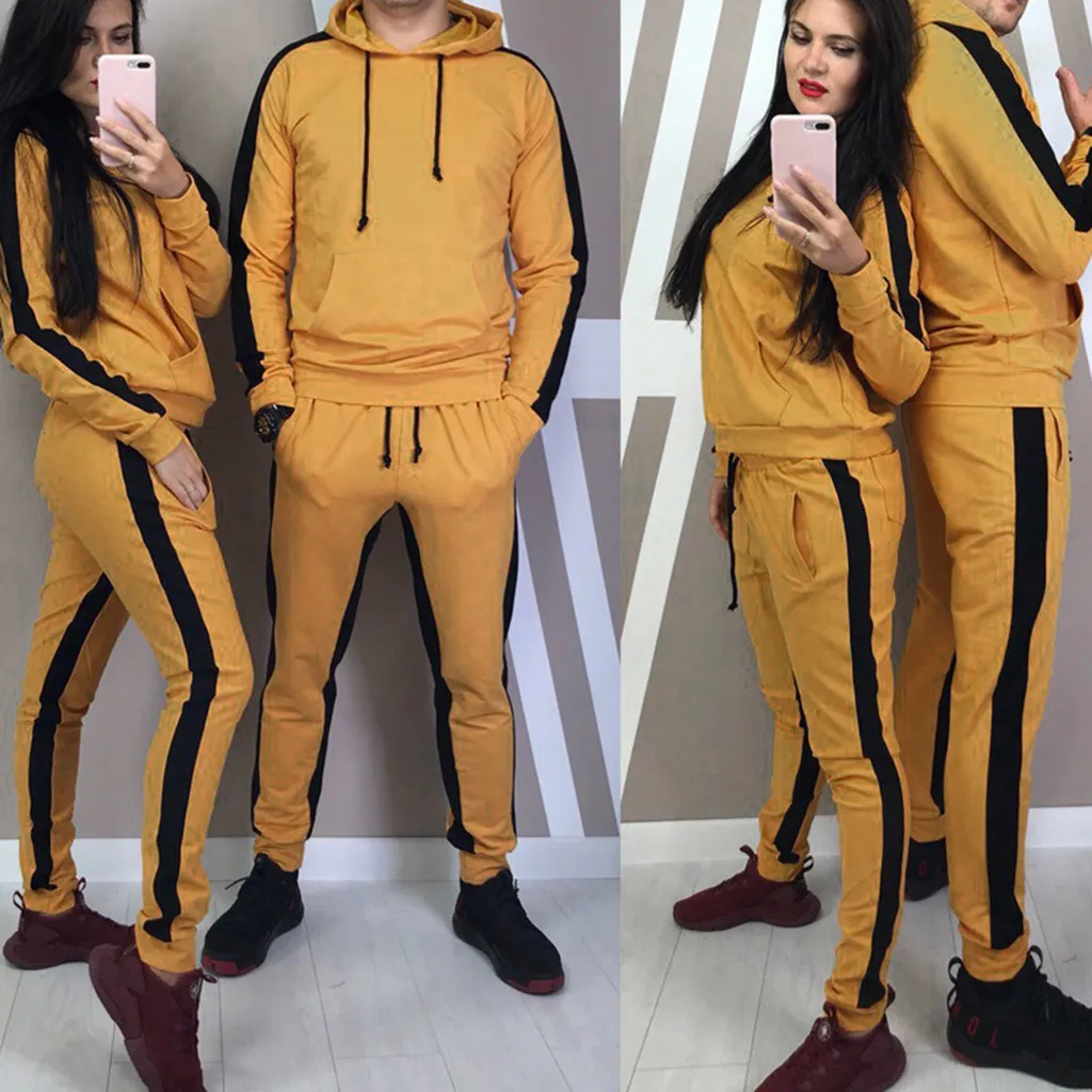 Женский спортивный костюм KLV Повседневная футболка с капюшоном + штаны 5