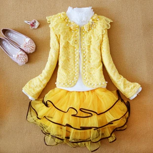 В году, Новое поступление. Распродажа. Пальто брендовый комплект детской одежды для девочек девушки платье, футболка Пышная юбка три предмета