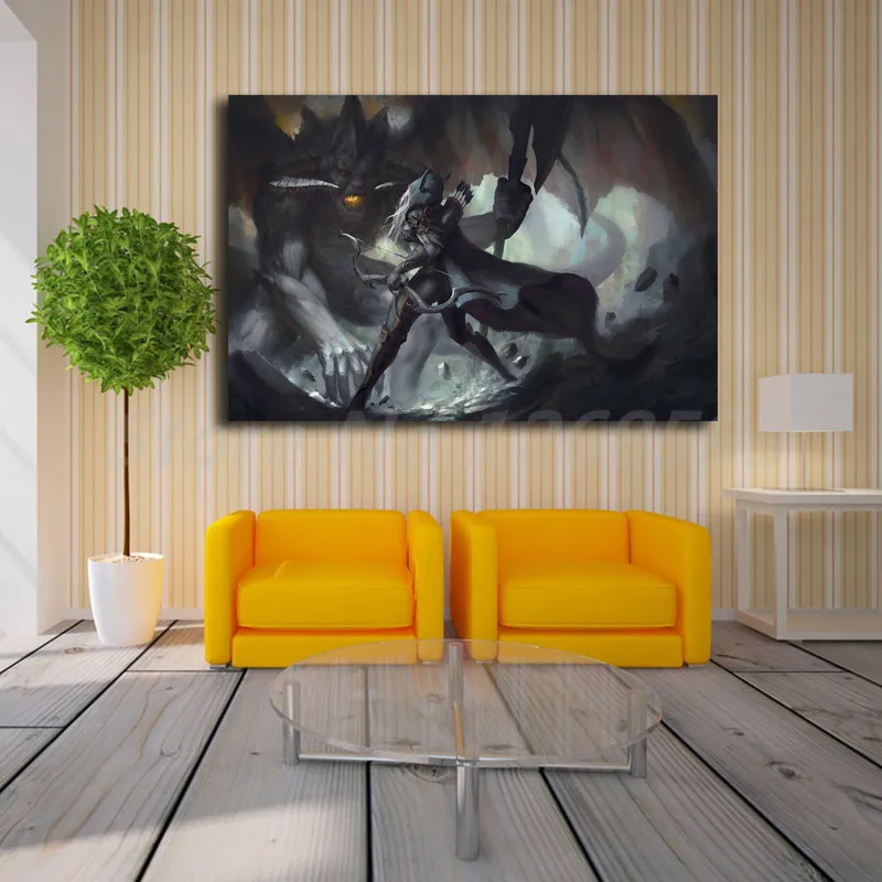 Холщовые плакаты с принтом Dark Elf картина на стену декоративная Современное
