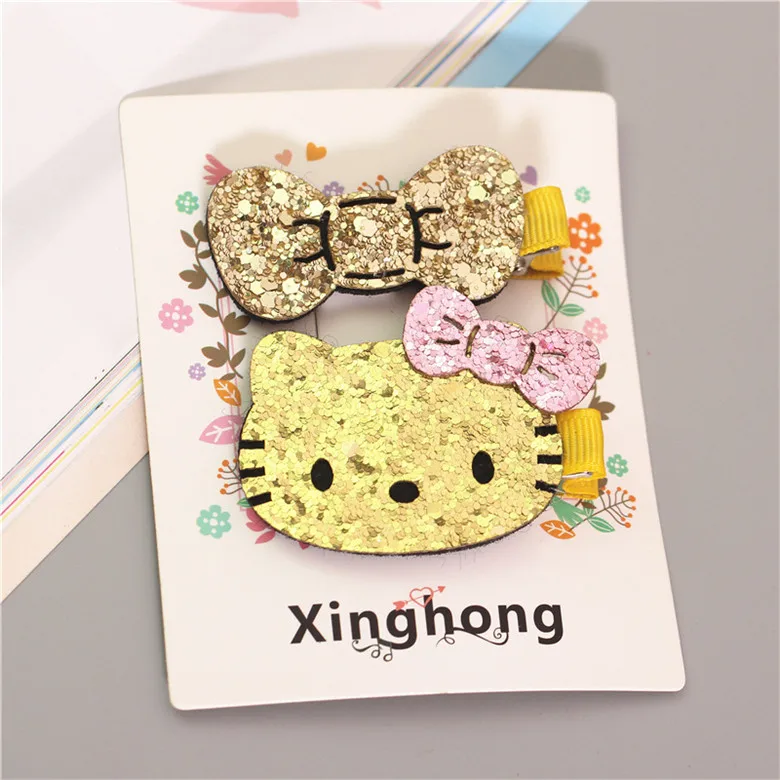 Hello Kitty Милые уши Минни-Маус заколки для волос для маленьких девочек детские заколки для волос в форме бантиков аксессуары для детская заколка головной убор - Цвет: Hello Kitty