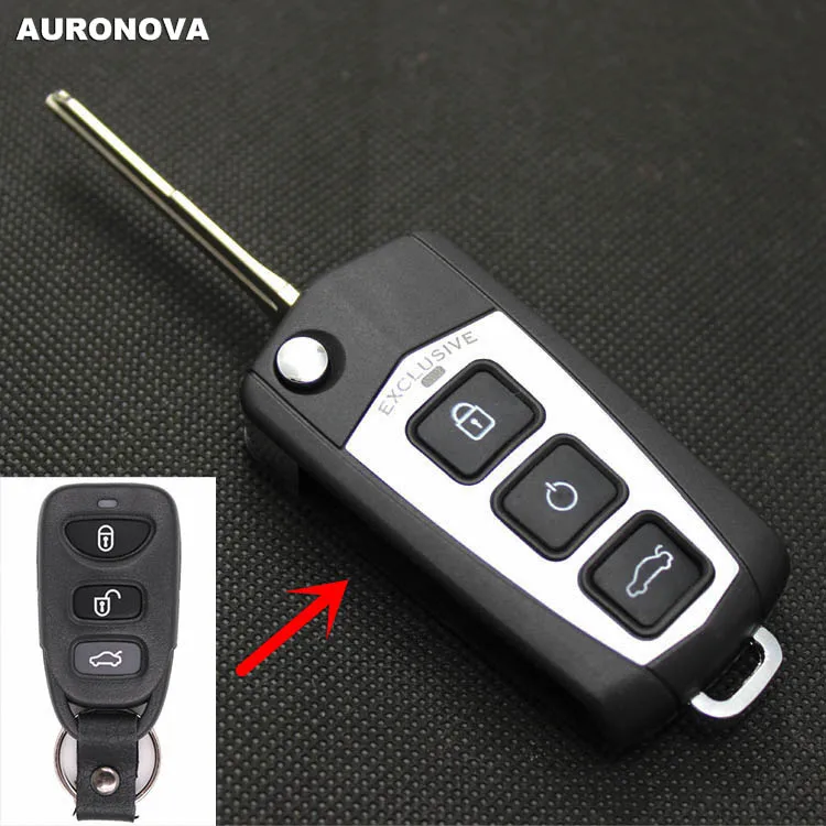 Auronnova обновленный складной ключ оболочки для Kia Cerato Sportage Forte 3+ 1 задние кнопки чехол для дистанционного ключа от машины DIY