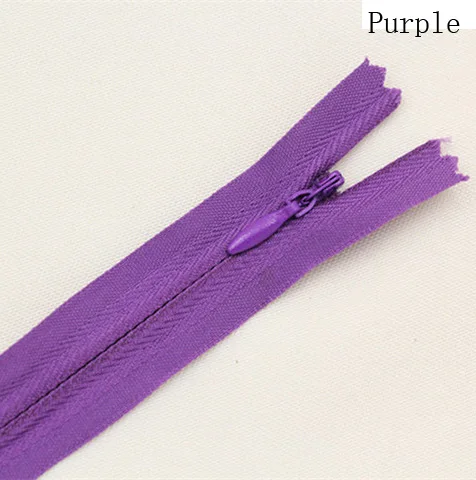 Purple 20 шт нейлоновые катушки молнии 3# портной канализации ремесло 9 дюймов Crafter's Sweing завернутые молнии - Цвет: Purple