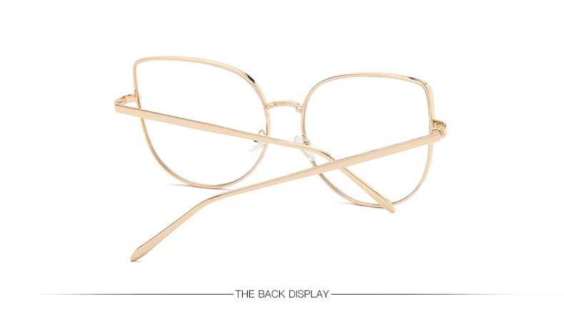 Модные очки Ca's Eye Glasses Pilot плоское зеркало прозрачная линза в металлической оправе золото серебро можно оснастить