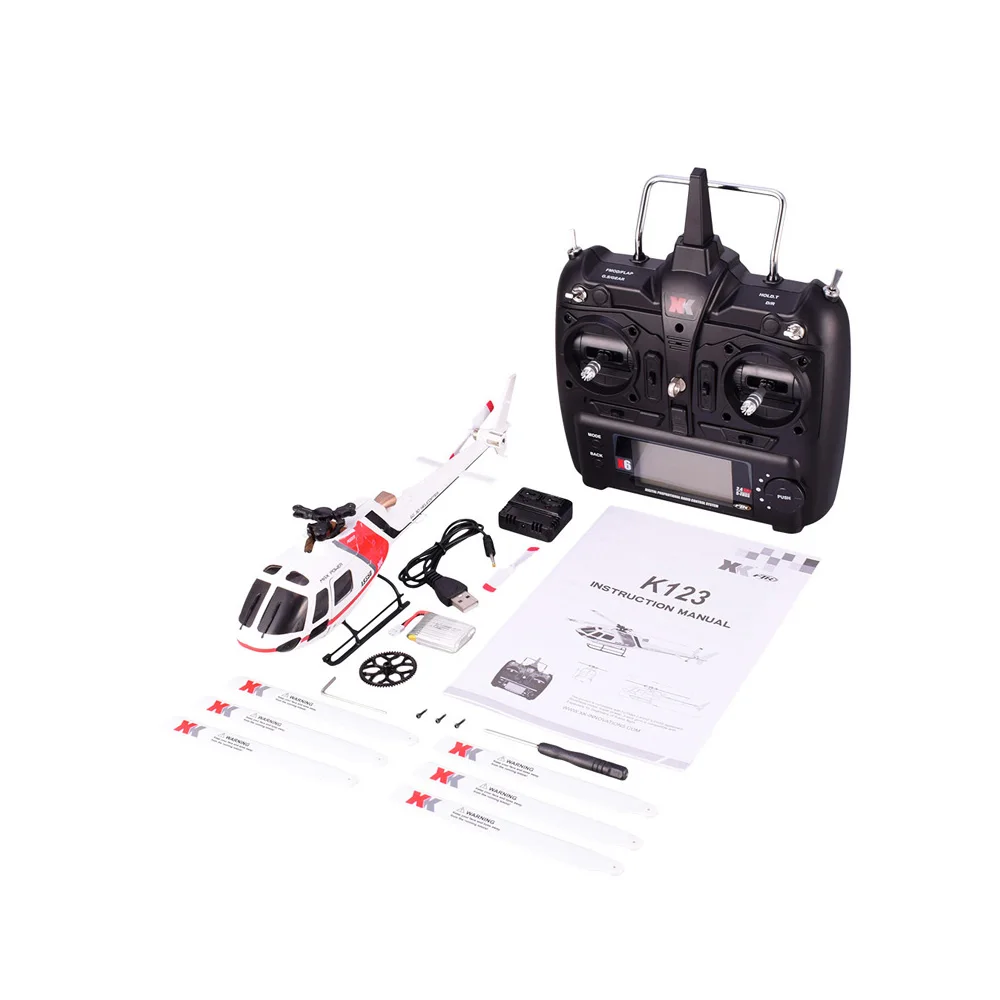 RTF(With Remote) Wltoys XK AS350 K123 6CH 3D 6G система дистанционного управления бесщеточный двигатель RC вертолетный передатчик совместим с FUTABA S-FHSS - Цвет: RTF(With Remote)
