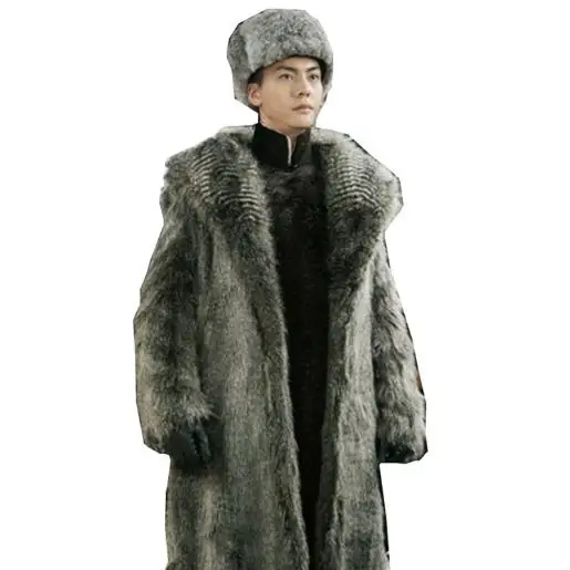 Пушистые мужские пальто 2019 мужская зимняя куртка из искусственного меха Длинная